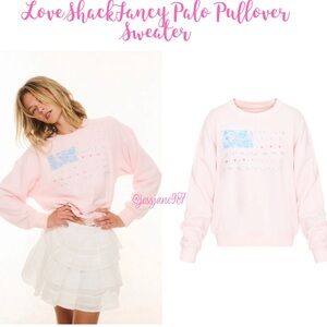 LoveShackFancy Palo Americana Fleece Pullover Sweatshirt